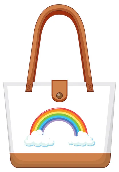 White Handbag Rainbow Pattern Illustration — Stock Vector