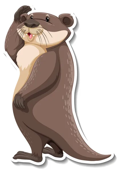 Jolie Louche Animal Sauvage Dessin Animé Autocollant Illustration — Image vectorielle
