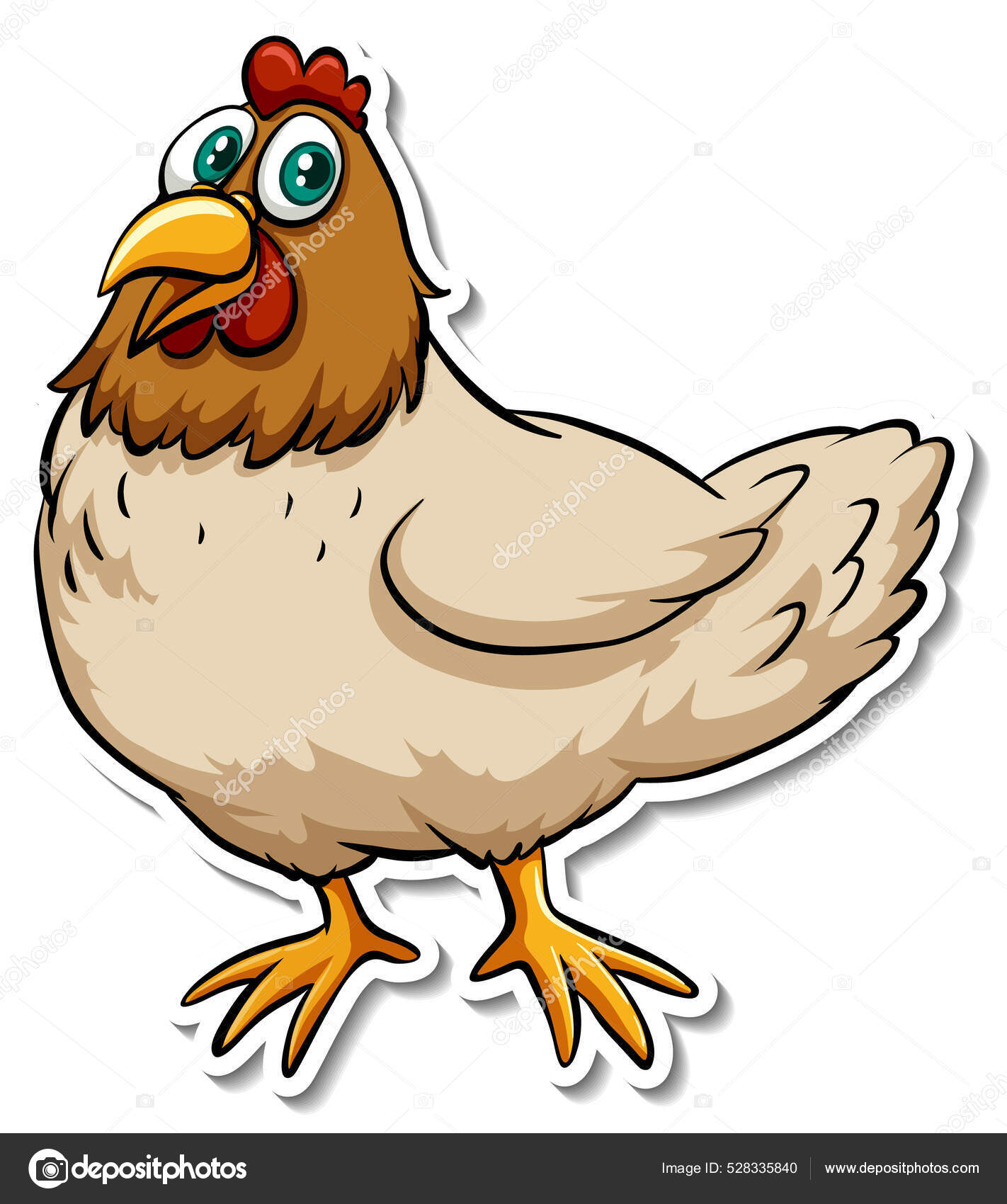 Desenho De Frango Ou Galinha De Desenho Animado. Animais De Fazenda. Livro  De Colorir Para Crianças. Royalty Free SVG, Cliparts, Vetores, e  Ilustrações Stock. Image 137949853