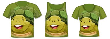 Kaplumbağa desenli farklı tipte resimler.