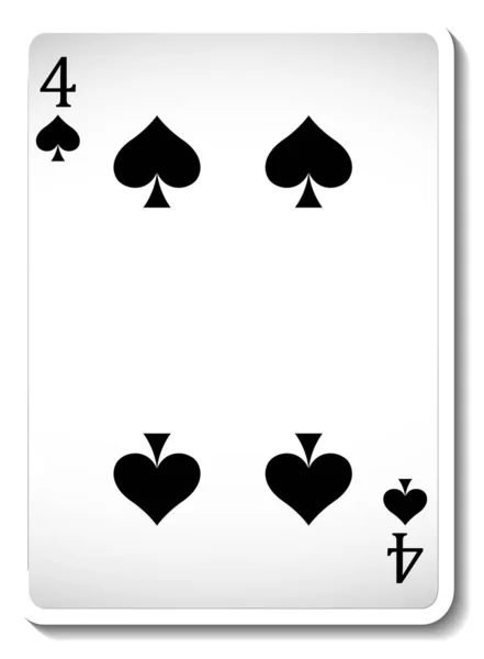 Four Spades Carte Jouer Illustration Isolée — Image vectorielle