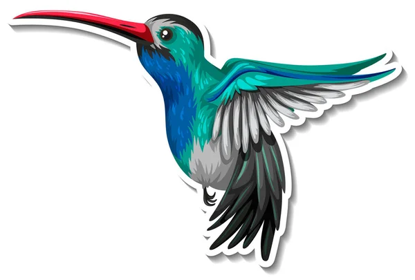 Hummingbird Animal Desenho Animado Etiqueta Ilustração —  Vetores de Stock