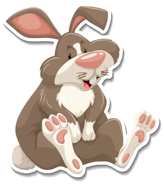 Rabbit Cartoon Character White Background Illustration — Stock Vector