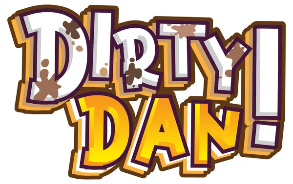 Dirty Dan Logo Illustration Conception Texte — Image vectorielle