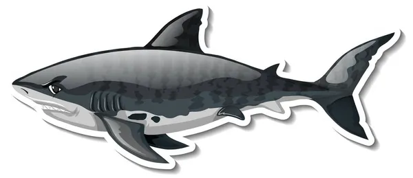 Žralok Zvíře Kreslené Nálepky Ilustrace — Stockový vektor