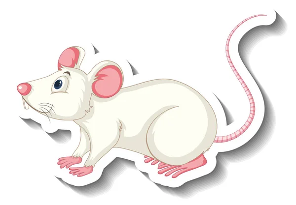 Rato Laboratório Animal Desenho Animado Etiqueta Ilustração — Vetor de Stock