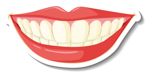 Lips Teeth White Background Illustration — Stock Photo, Image