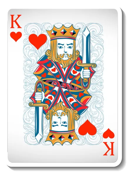 King Hearts Spelkort Isolerad Illustration — Stockfoto