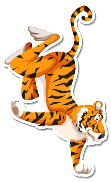 Tiger Dancing Cartoon Character White Background Illustration — Stock Photo, Image