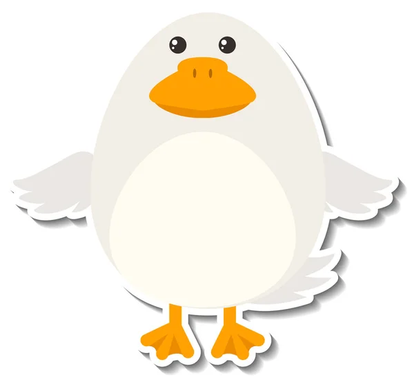 Niedliche Pummelige Ente Tier Cartoon Aufkleber Illustration — Stockfoto