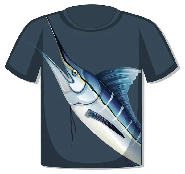 Devant Shirt Avec Illustration Modèle Poisson Marlin — Photo