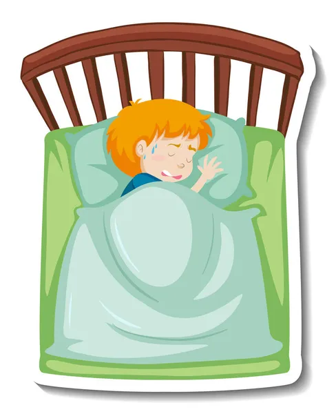 Băiat Febră Tremură Pătură Ilustrație — Fotografie, imagine de stoc