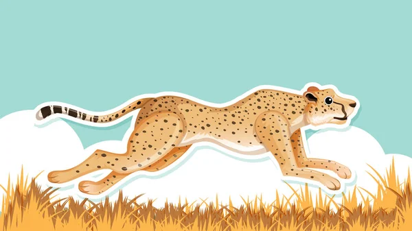 Thumbnail Design Leopard Running Illustration — Stock Photo, Image