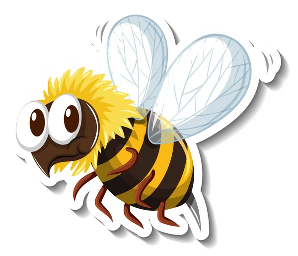 Funny Bee Insect Cartoon Sticker Illustration — Stock Photo, Image
