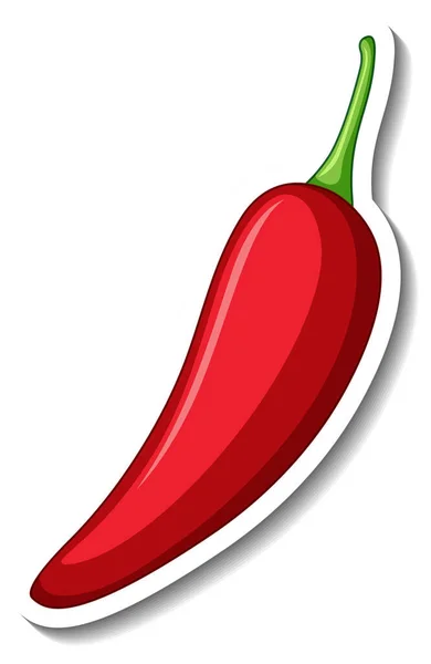 Red Chilli Desenho Animado Etiqueta Ilustração — Fotografia de Stock