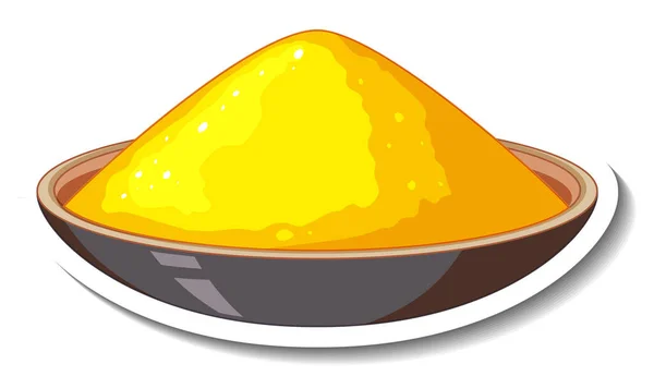 Yellow Powder Colour Bowl White Background Illustration — Stock Photo, Image