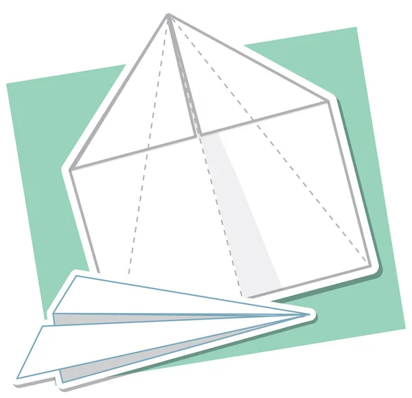 Origami Rakieta Składanie Białym Tle Ilustracji — Zdjęcie stockowe