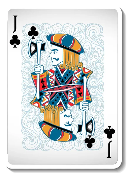 Jack Clubs Hrací Karta Izolované Ilustrace — Stock fotografie
