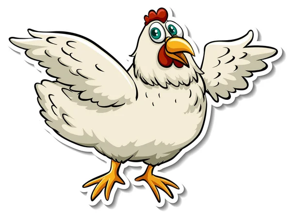 Chicken Farm Animal Cartoon Sticker Illustration — Stock Photo, Image