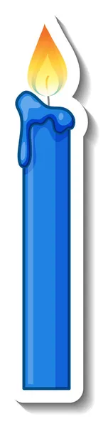 Blauwe Kaars Met Lichte Cartoon Sticker Illustratie — Stockfoto