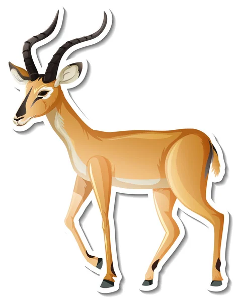 Eine Sticker Vorlage Von Antilope Cartoon Figur Illustration — Stockfoto