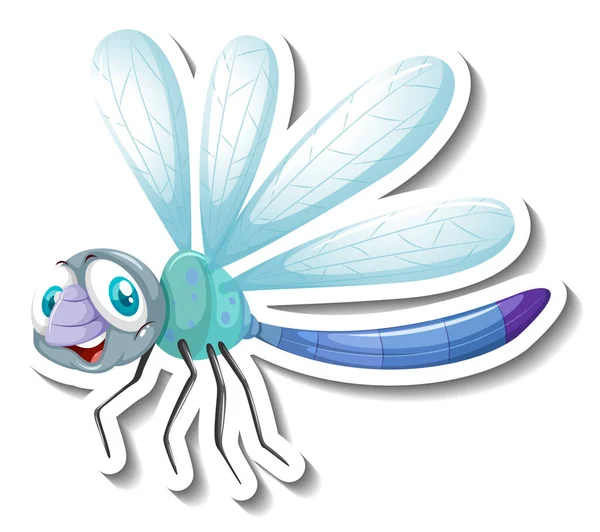 Dragonfly Hmyz Kreslené Nálepky Ilustrace — Stock fotografie