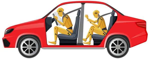 Crash Test Dummy Car Illustration — Stock Photo, Image