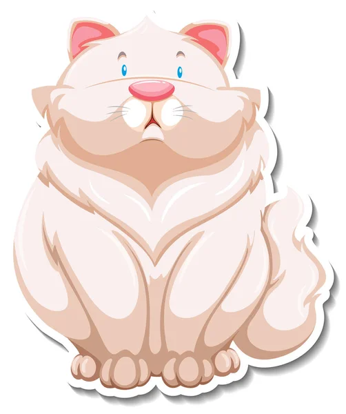 Sticker Template Cat Cartoon Character Illustration — Stock Photo, Image