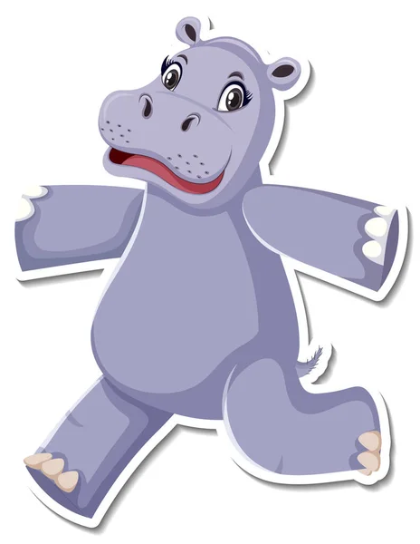 Personaje Dibujos Animados Hipopótamo Feliz Sobre Fondo Blanco Ilustración —  Fotos de Stock