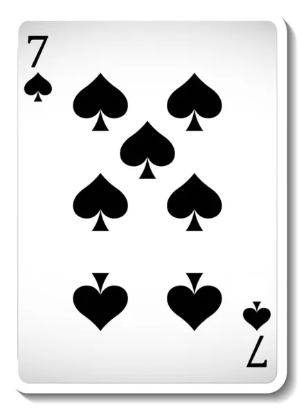 Επτά Μπαστούνι Παίζοντας Κάρτα Απομονωμένη Εικόνα — Φωτογραφία Αρχείου