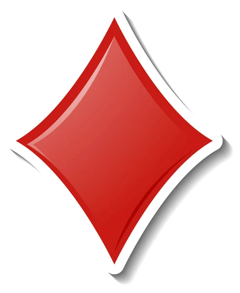 Červený Diamant Hrací Karta Symbol Ilustrace — Stock fotografie