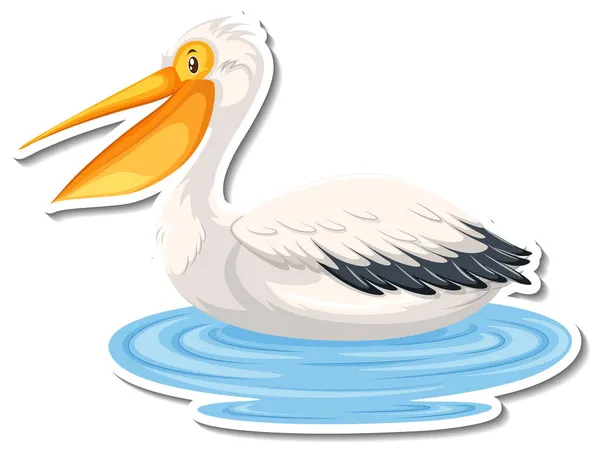 Pelikan Vogel Cartoon Sticker Illustration — Stockfoto