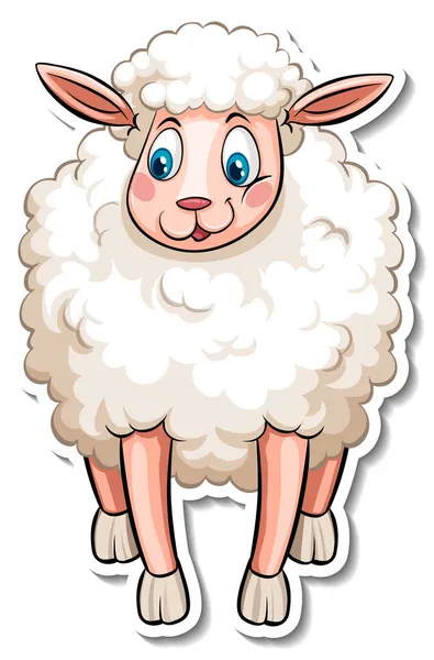 Ovce Farma Zvíře Kreslený Nálepka Ilustrace — Stock fotografie