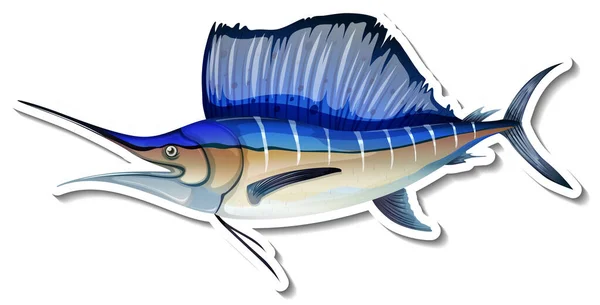 Marlin Fisk Djur Tecknad Dekal Illustration — Stockfoto