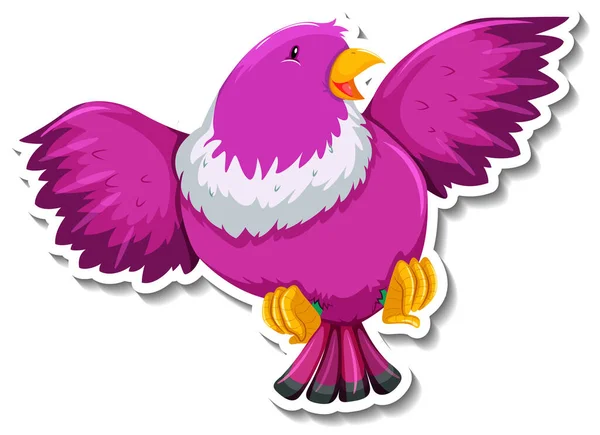 Cute Pink Bird Animal Cartoon Sticker Illustration — Stock Photo, Image