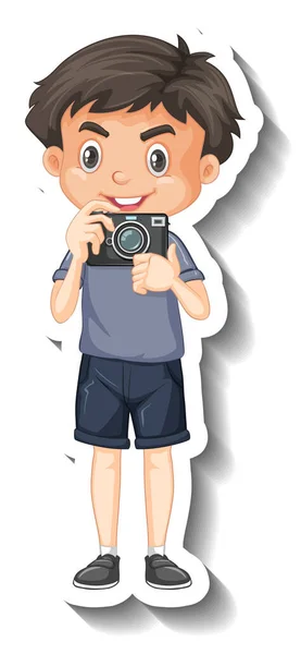 Fotograf Junge Cartoon Figur Illustration — Stockfoto