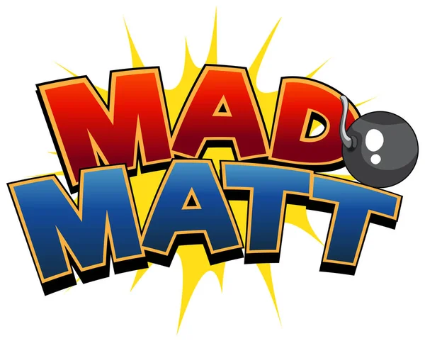 Ilustración Diseño Texto Logo Mad Matt — Foto de Stock