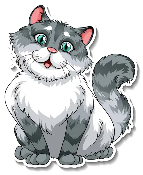 Šablona Nálepky Kočičí Kreslené Postavy Ilustrace — Stock fotografie