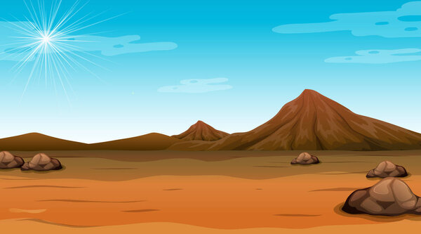 Desert Forest Landscape Daytime Scene Illustration Stock Picture