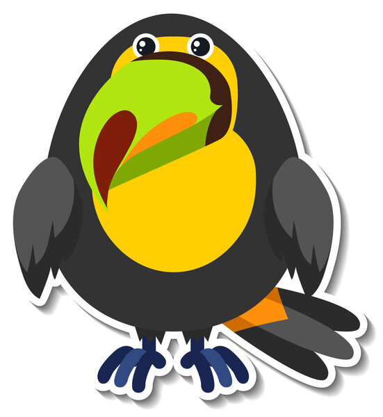 Chubby Toucan Animal Cartoon Sticker Illustration Royalty Free Stock Images
