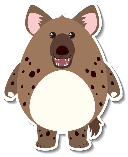Chubby Hyena Animal Cartoon Sticker Illustration Royalty Free Stock Photos