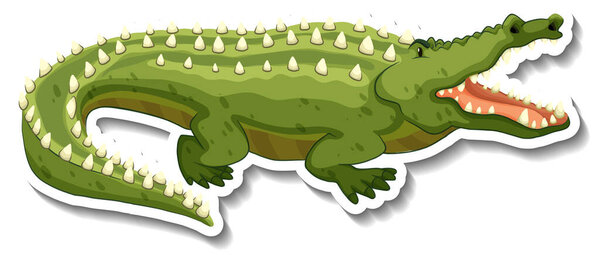 Crocodile Wild Animal Cartoon Sticker Illustration Stock Image