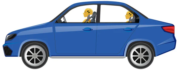 Blaue Limousine Auto Isoliert Auf Weißem Hintergrund Illustration — Stockvektor