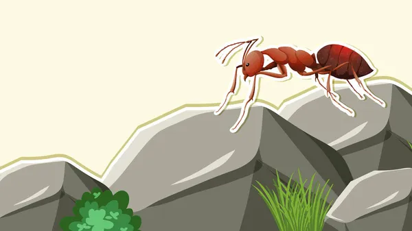 Thumbnail Σχεδιασμός Κοντινό Πλάνο Ενός Μυρμηγκιού Στην Απεικόνιση Πέτρα — Διανυσματικό Αρχείο