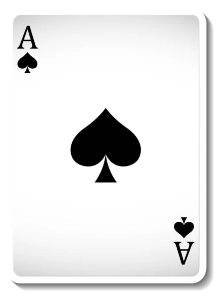 Изолированная Иллюстрация Ace Spades Playing Card — стоковый вектор