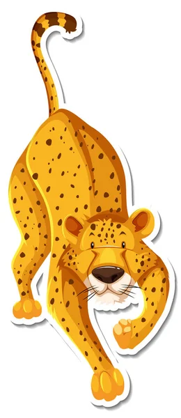Cheetah Cartoon Character White Background Illustration — Stock Vector