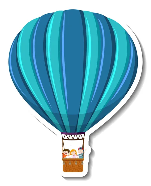 Hőlégballon Rajzfilm Matrica Illusztráció — Stock Vector