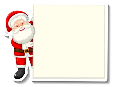 Noel Baba 'nın elinde boş afiş resmi var.