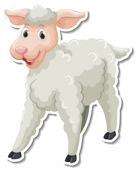 Hodowla Owiec Zwierzę Kreskówka Naklejka Ilustracja — Wektor stockowy