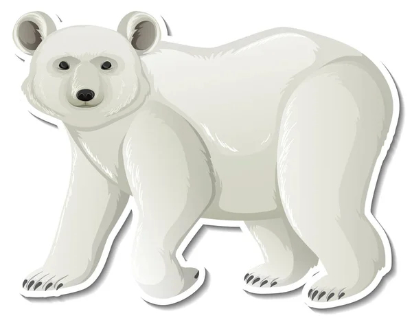 Oso Polar Animal Dibujos Animados Pegatina Ilustración — Archivo Imágenes Vectoriales